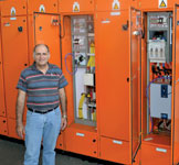 Santos Ferreira, product development specialist at Shaw Controls, facilitated the 
testing of the MCC panels.